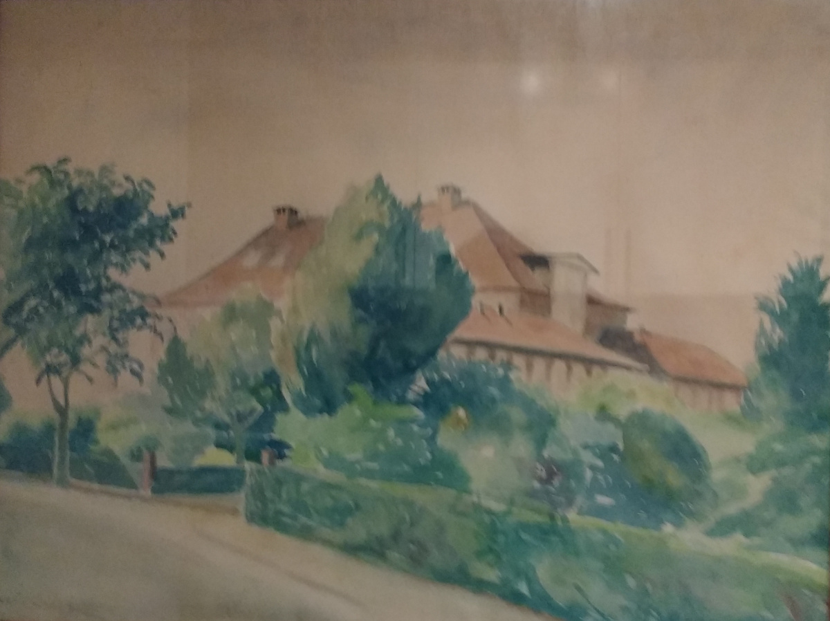 Vestre Skole, akvarel af C.A. Jørgensen-Vindeby